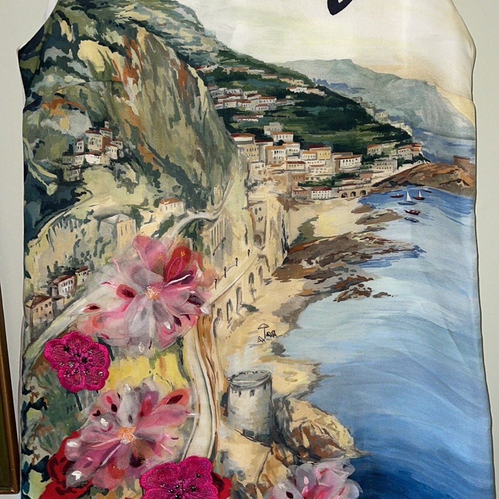 $3,500 Dolce & Gabbana dress size 42 small medium postcard shift dress - Picture 6 of 15